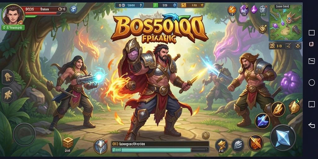 Screenshot gameplay RPG BOS5000 menunjukkan aksi epik dan petualangan seru.