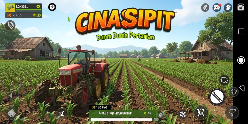 Tampilan gameplay <strong>CINASIPIT</strong> yang menarik dengan kebun yang subur.