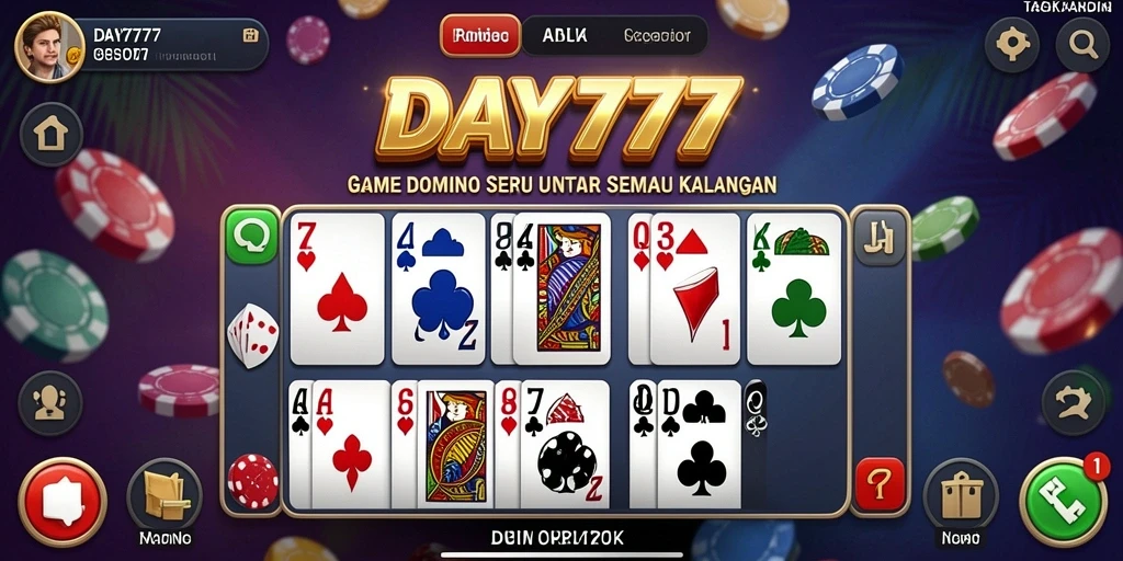 Screenshot gameplay <strong>DAY777</strong> yang menunjukkan aksi seru permainan Domino.