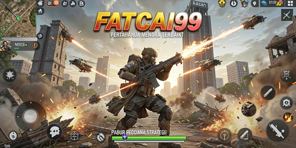 Tampilan gameplay yang mendebarkan dari FATCAI99 di medan pertempuran.
