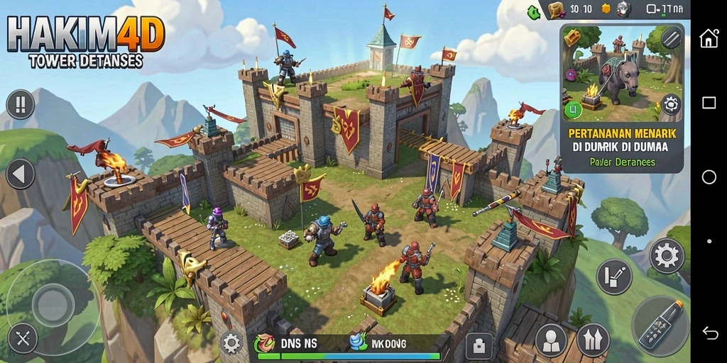 Tampilan action menegangkan dari HAKIM4D di dalam gameplay Tower Defense.