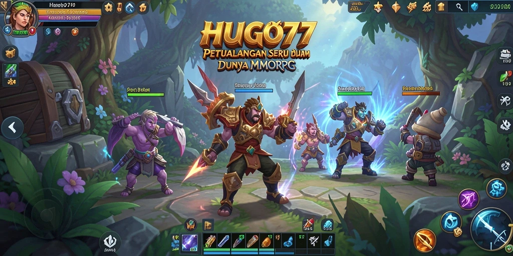 Tampilan gameplay HUGO77 yang memukau dalam petualangan MMORPG.