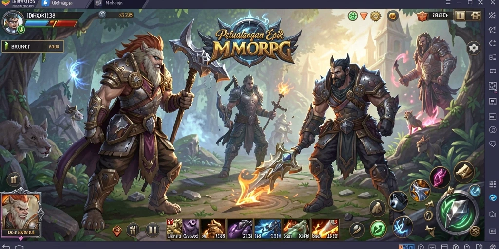 Screenshot dari gameplay IDRHOKI138 yang menunjukkan aksi seru dalam MMORPG.