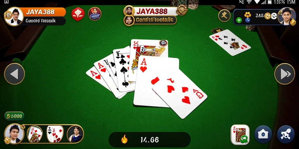 Screenshot gameplay JAYA388 yang menunjukkan suasana bermain Gaple.