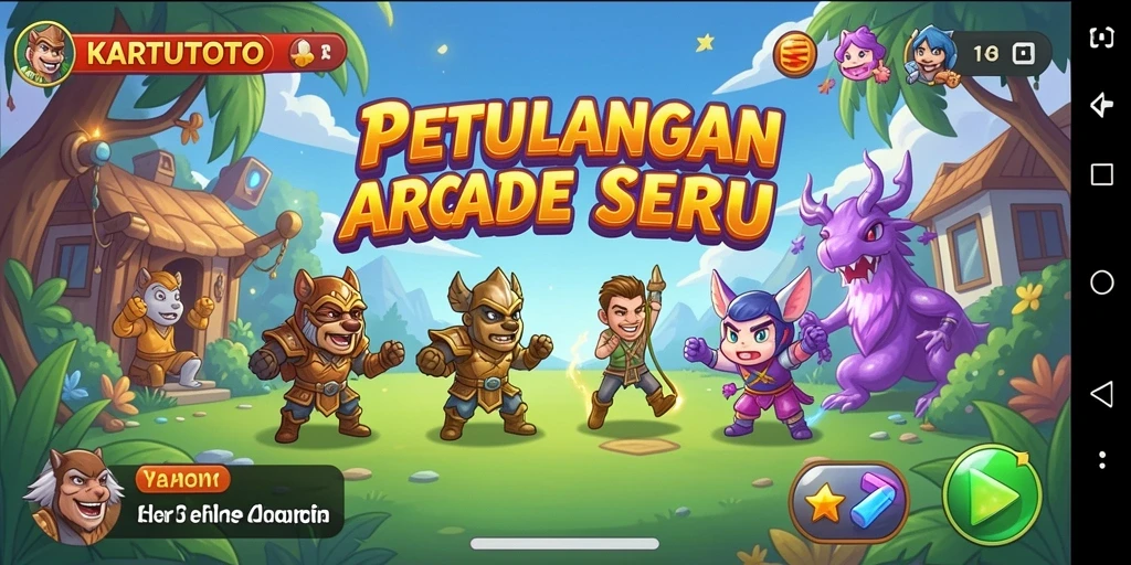 Screenshot KARTUTOTO menampilkan gameplay yang penuh aksi dan keseruan.