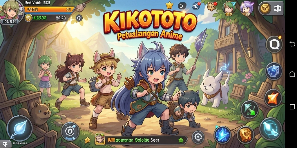 Tampilan gameplay seru dan warna-warni dari KIKOTOTO.