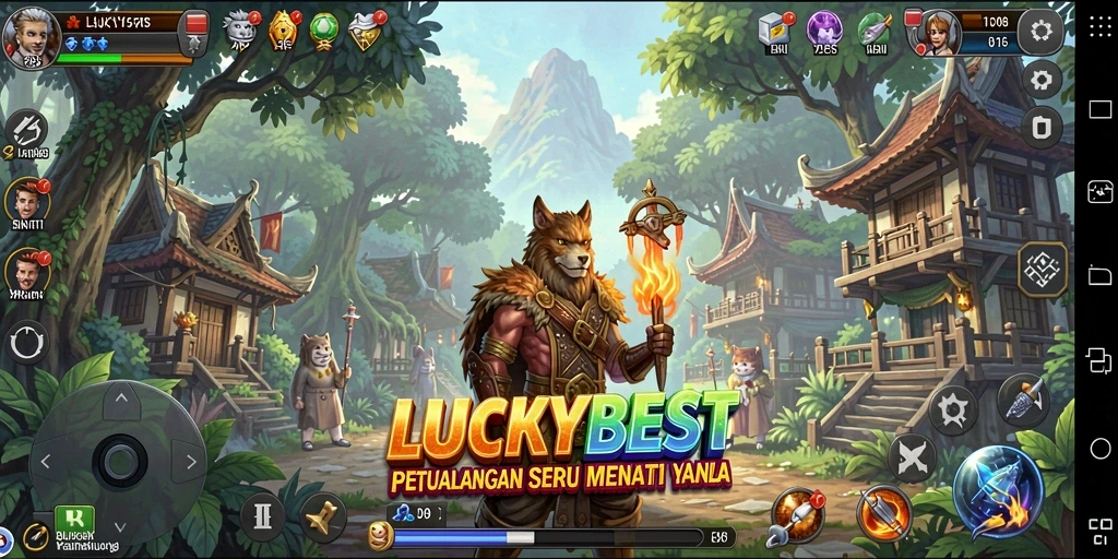 Tampilan gameplay yang mendebarkan dari LUCKYBEST di dunia petualangan.