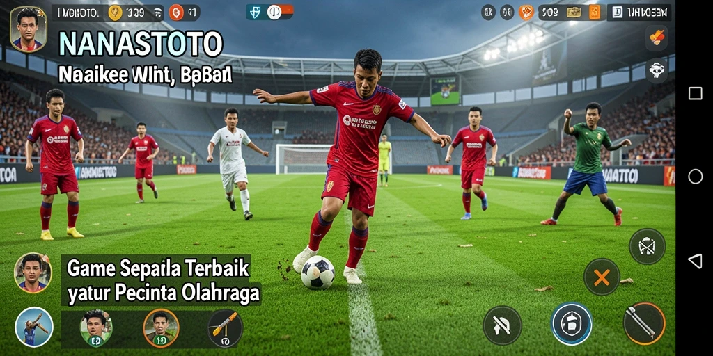 Gameplay seru di NANASTOTO dengan aksi sepak bola nyata.