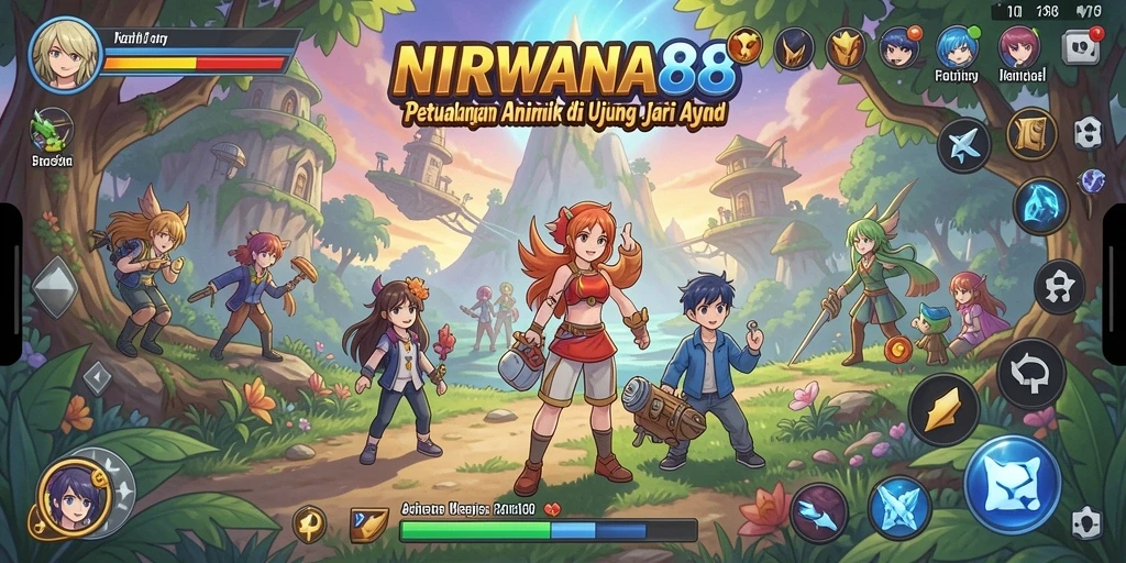 Tampilan gameplay NIRWANA88 yang penuh aksi dan karakter Anime.