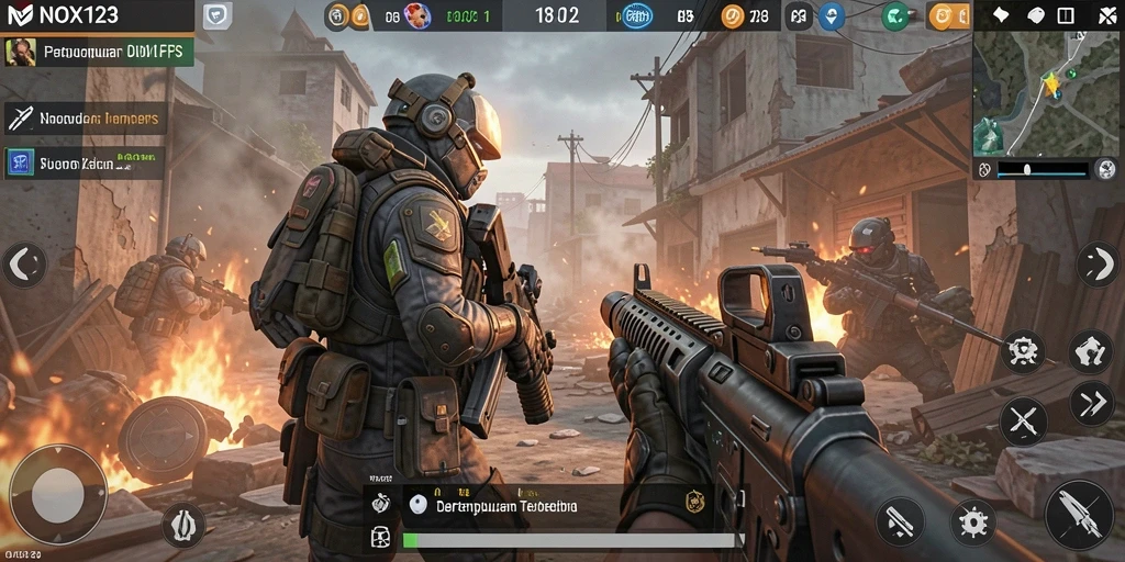 Sebuah aksi mendebarkan dalam gameplay FPS yang intens.