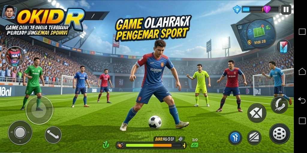 Screenshot gameplay OKIDR yang menunjukkan aksi seru dalam olahraga.