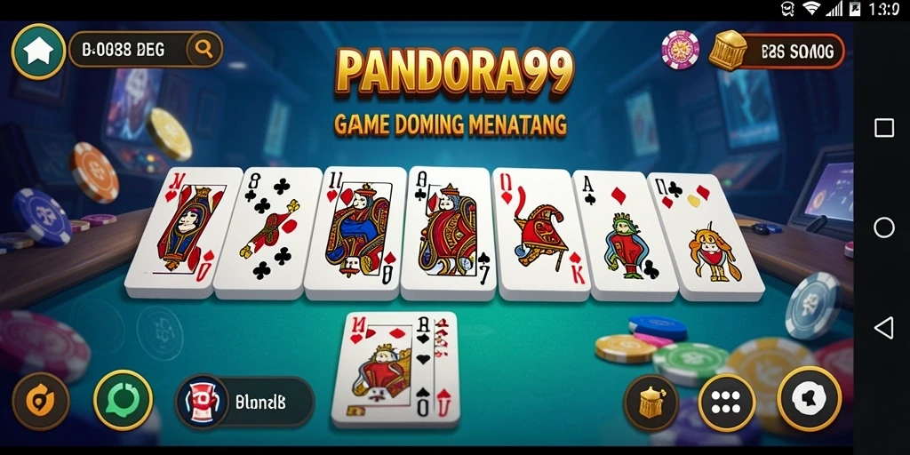 Screenshot dari gameplay seru dalam PANDORA99 yang menunjukkan aksi domino.