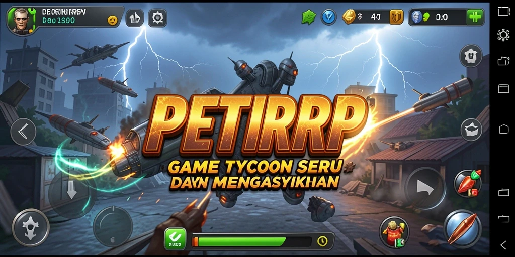 Tampilan gameplay PETIRRP yang menegangkan dan penuh strategi Tycoon.