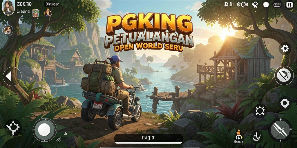 Screenshot PGKING menampilkan petualangan di dunia terbuka yang menakjubkan.