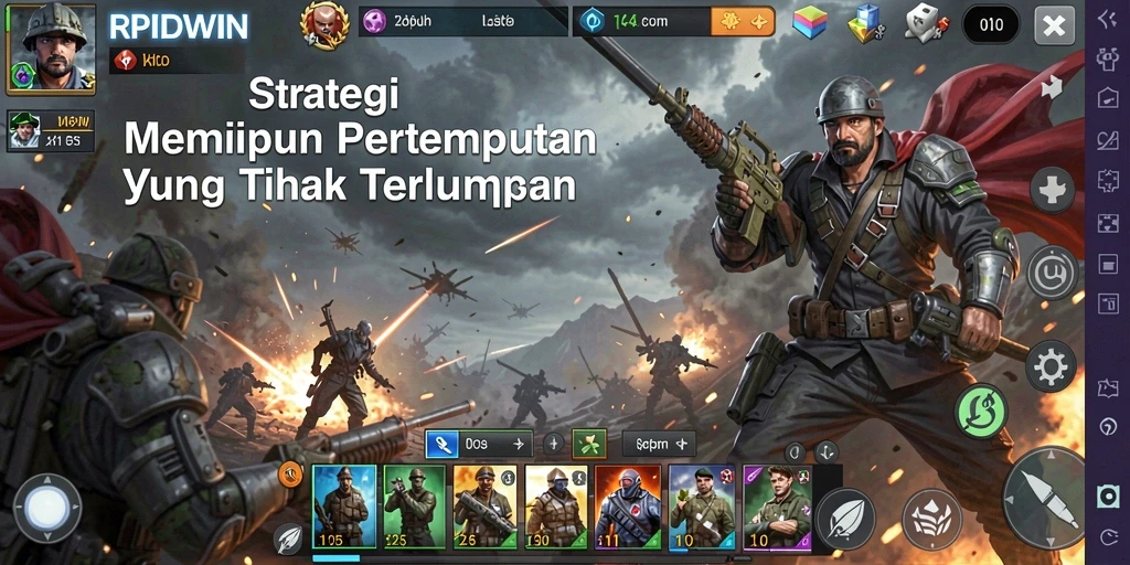 Tampilan gameplay RPIDWIN dengan strategi pertempuran yang mendebarkan.