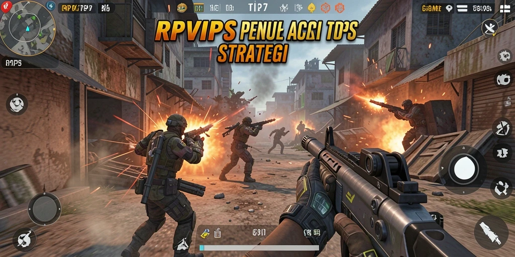 Screenshot menampilkan aksi menegangkan dalam gameplay TPS RPVIP7.