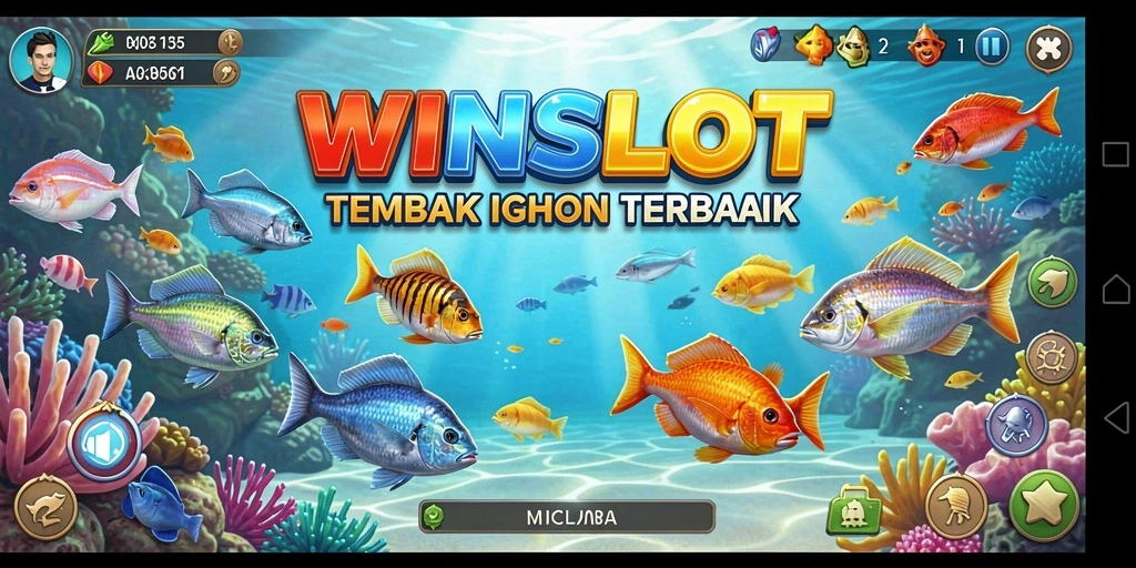 Screenshot gameplay WINSLOT menampilkan aksi seru menembak ikan.